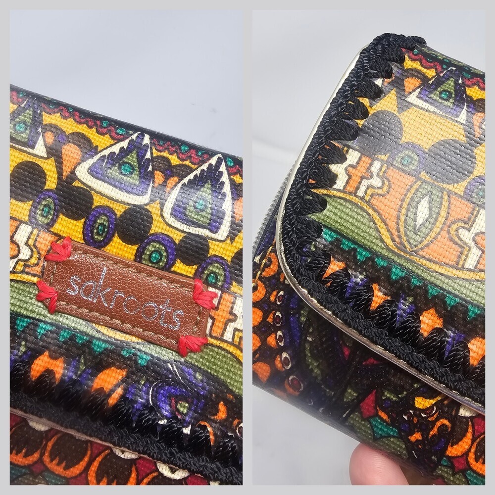 Sakroots Women's Boho Artist Circle XL Wallet Trifold Zip Around Clutch NWOT - Picture 10 of 10